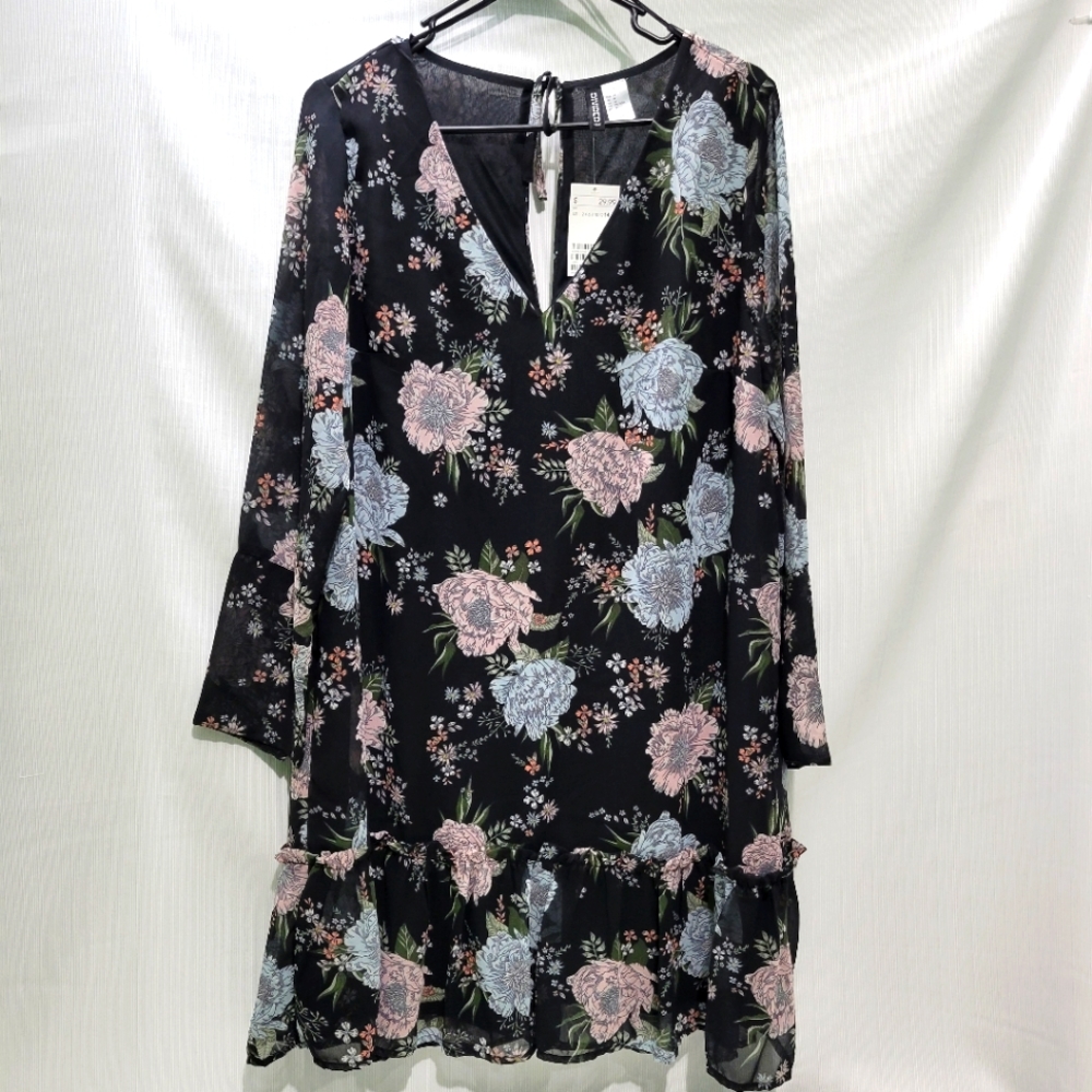 H&M Black Floral Dress
